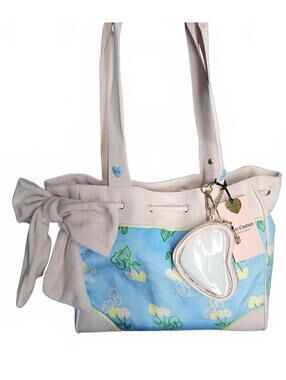 New Juicy Couture Cherry Gelato Daydreamer Tote Bag Retro Blue Gleam & Pink Y2K